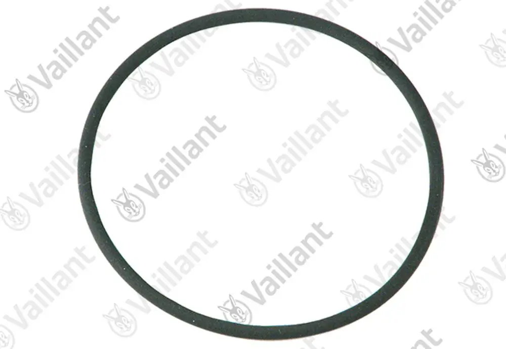 Schwarzer O-Ring auf weißem Hintergrund, geeignet für Vaillant-Produkte, ermöglicht einen sicheren Abdichtungsanschluss im Brennerflansch.